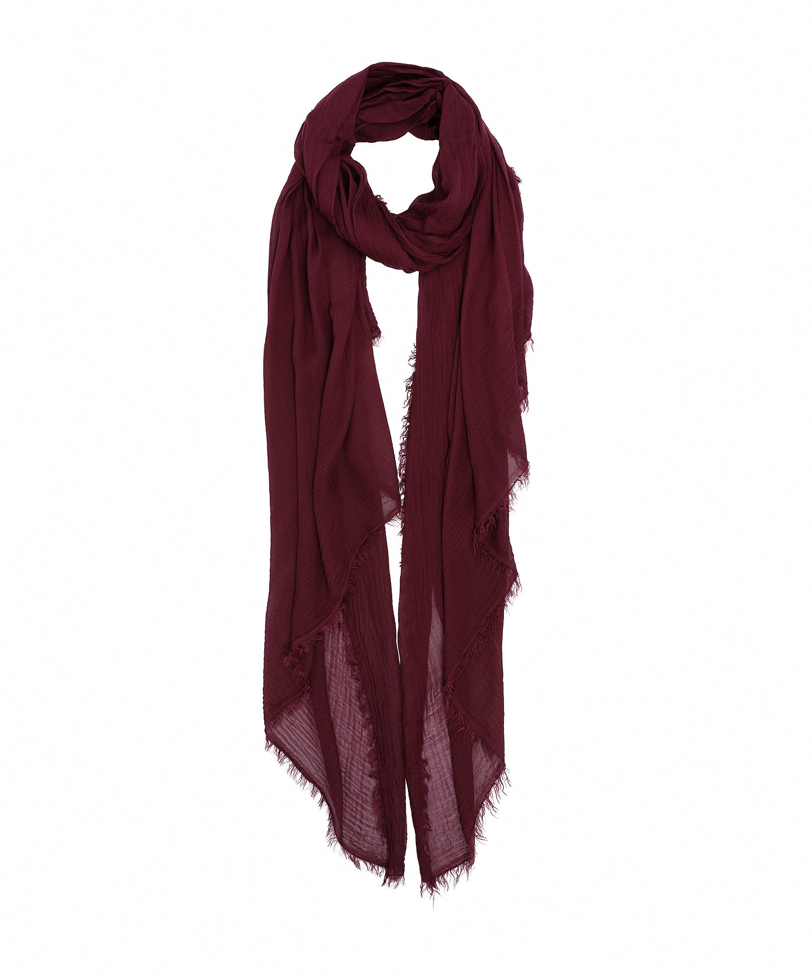 Essential Modal-silk Blend Crinkle Wrap in color fig
