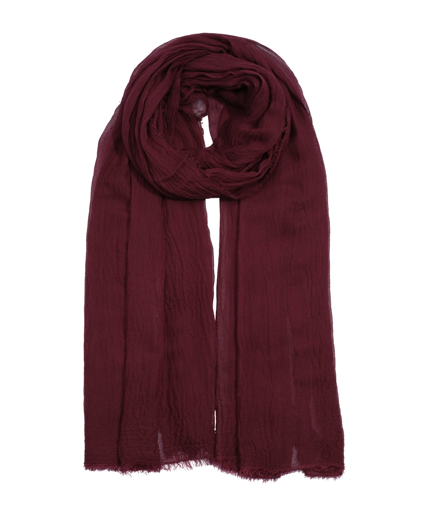 Essential Modal-silk Blend Crinkle Wrap in color fig