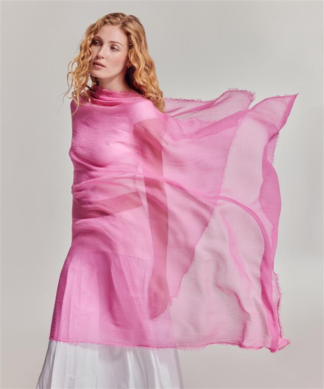 Essential Modal-silk Blend Crinkle Wrap in color beach pink