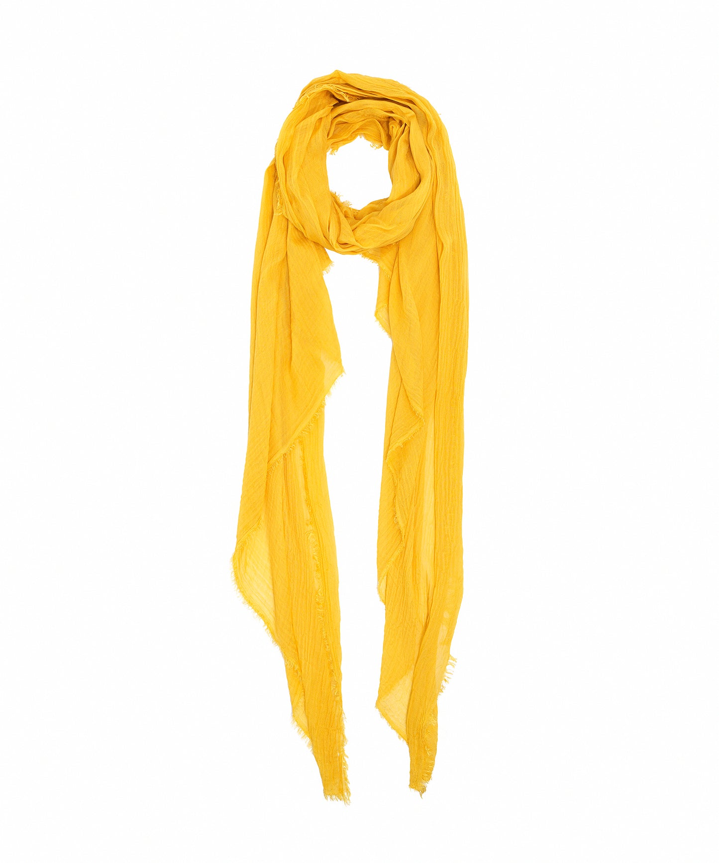 Essential Modal-silk Blend Crinkle Wrap in color sulfur