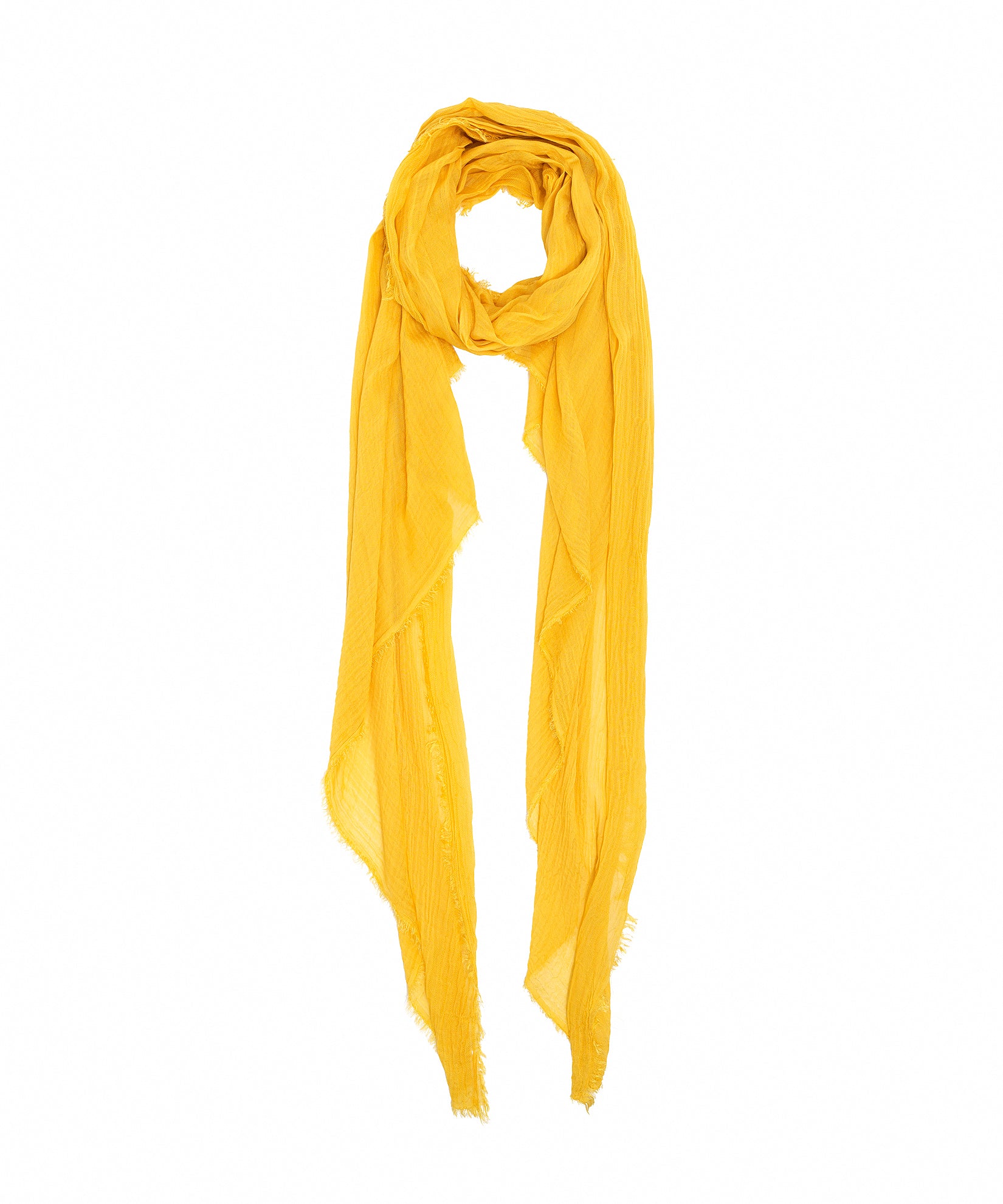 Essential Modal-silk Blend Crinkle Wrap in color sulfur