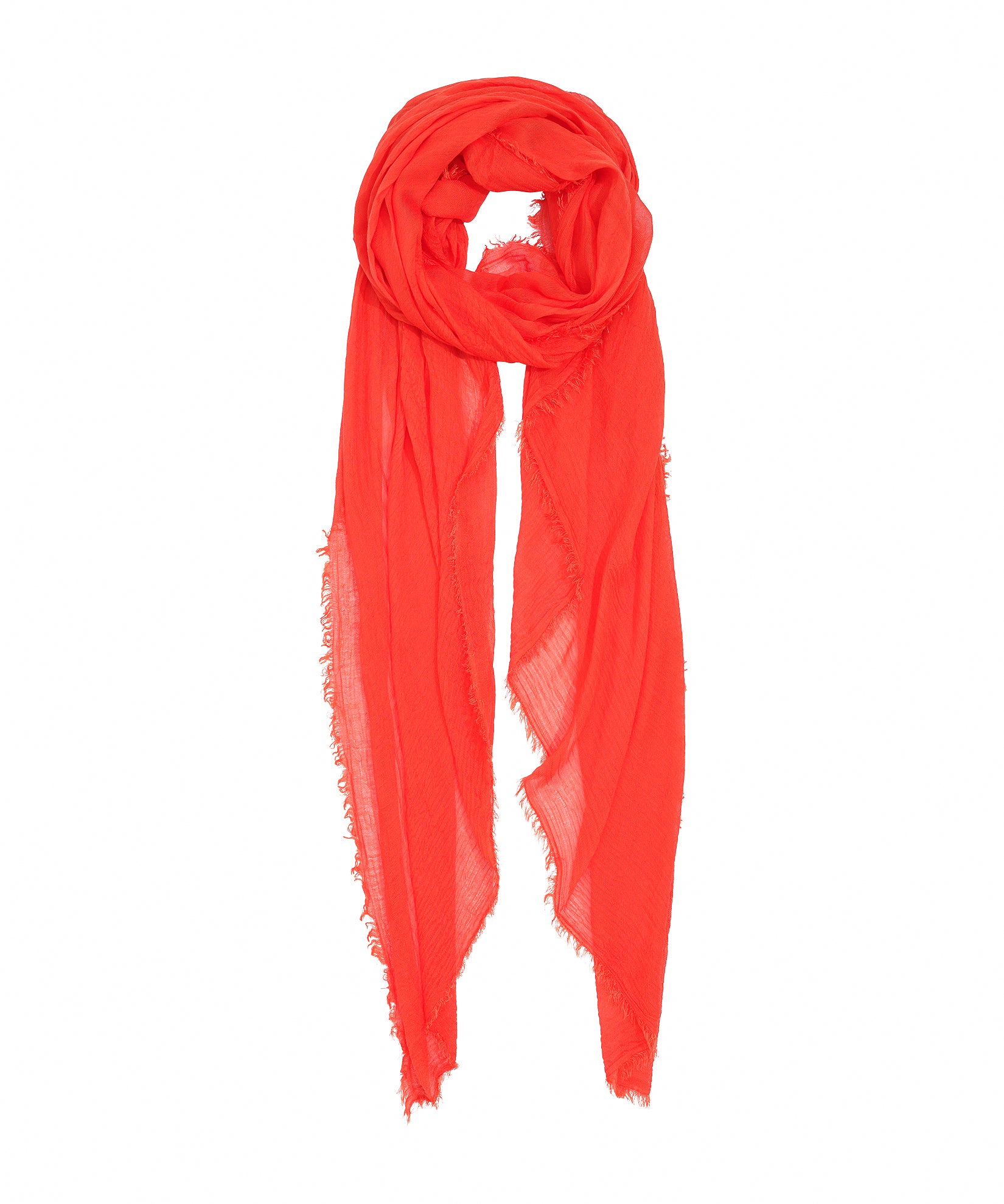 Essential Modal-silk Blend Crinkle Wrap in color fiesta orange