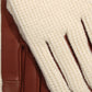 Waffle Stitch And Leather Glove in color Chestnut/Cream