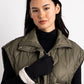 Fold Down Faux Fur Cuff Glove in color Whitecap on a model