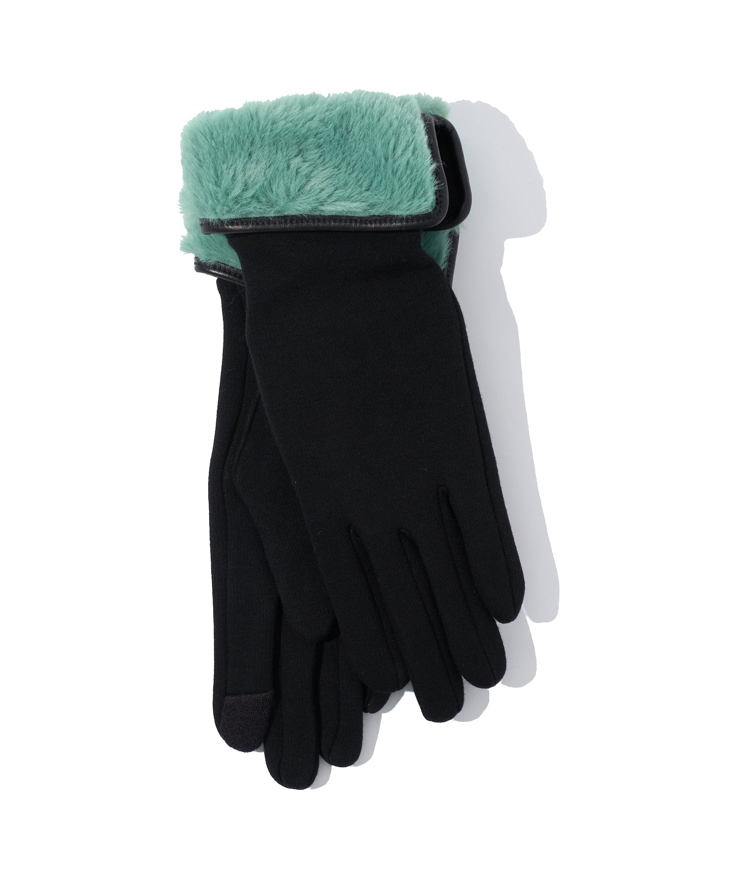 Fold Down Faux Fur Cuff Glove in color Sage