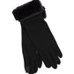 Comfort Stretch Fold Down Faux Fur Cuff in color Black