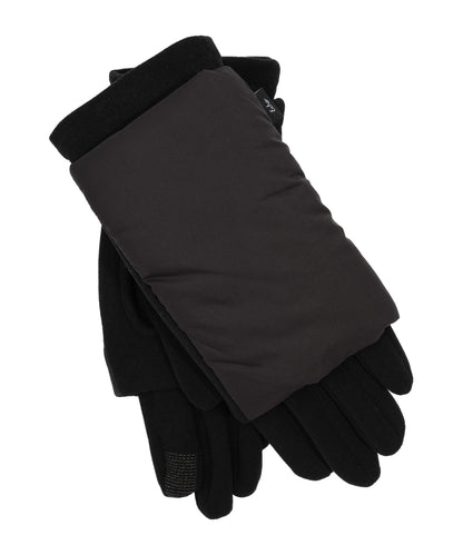 Comfort Stretch Glove With Puffer Handwarmer in color Black