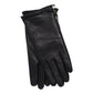 Leather Glove With Zipper in color Black/Cream