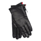 Leather Glove With Zipper in color Black/Red