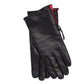 Leather Glove With Zipper in color Black/Red