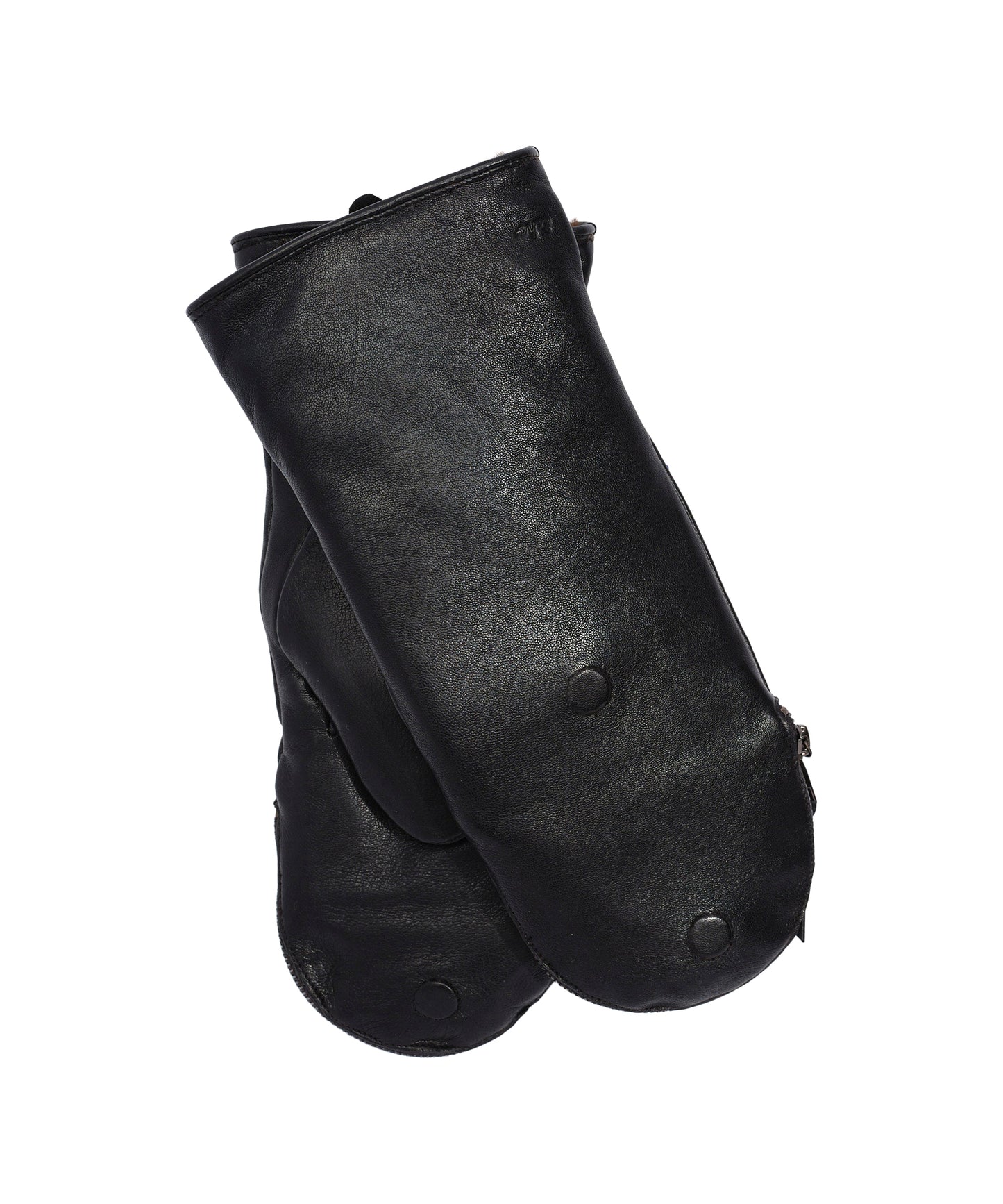 Zip-top Glove With Faux Fur Lining in color Black