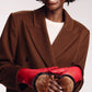 Zip-top Glove With Faux Fur Lining in color Cherry