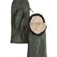 Zip-top Mitten With Faux Fur Lining in color forest green