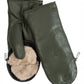 Zip-top Mitten With Faux Fur Lining in color forest green