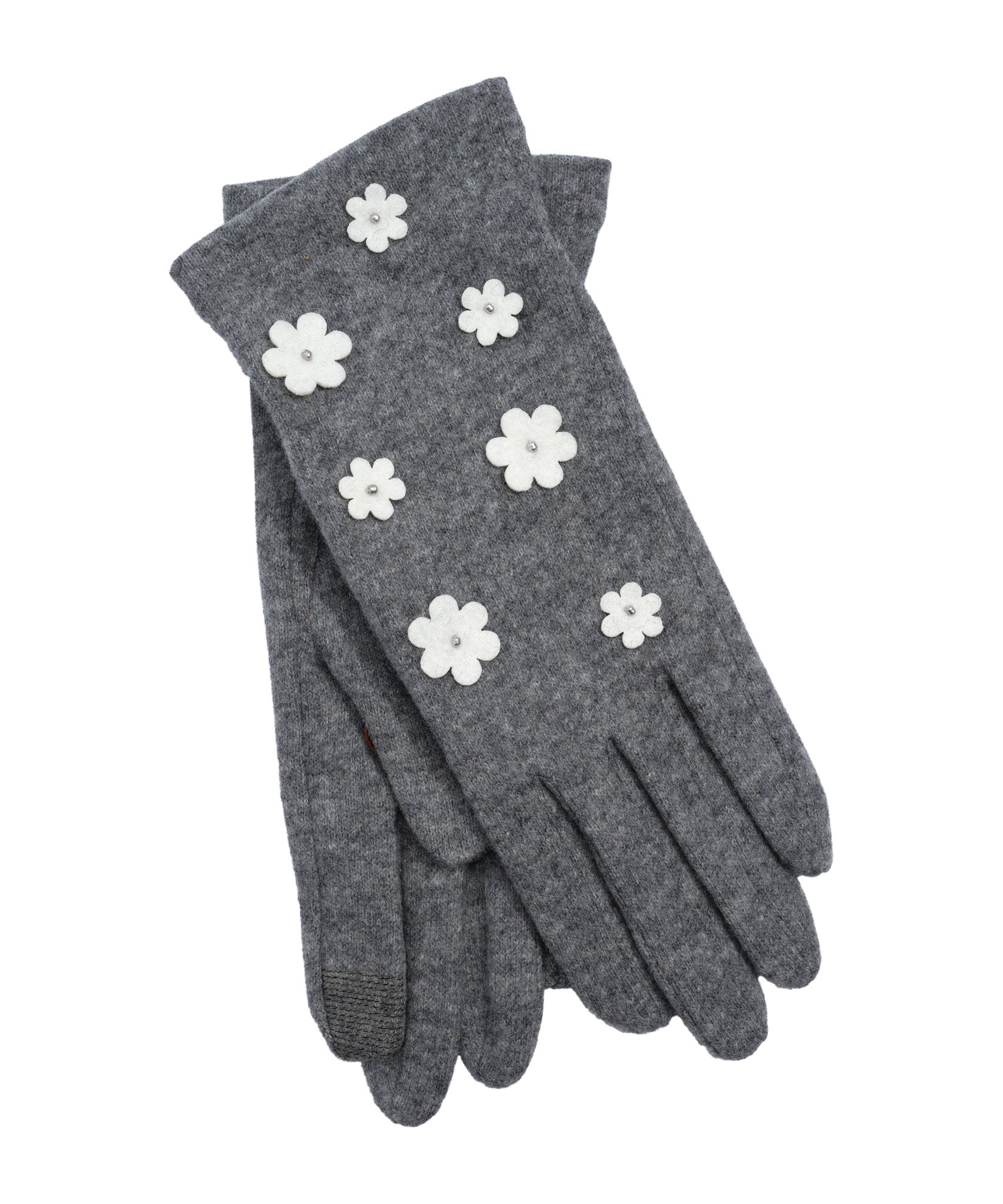 Cut Out Flowers Glove in color Grey Heather