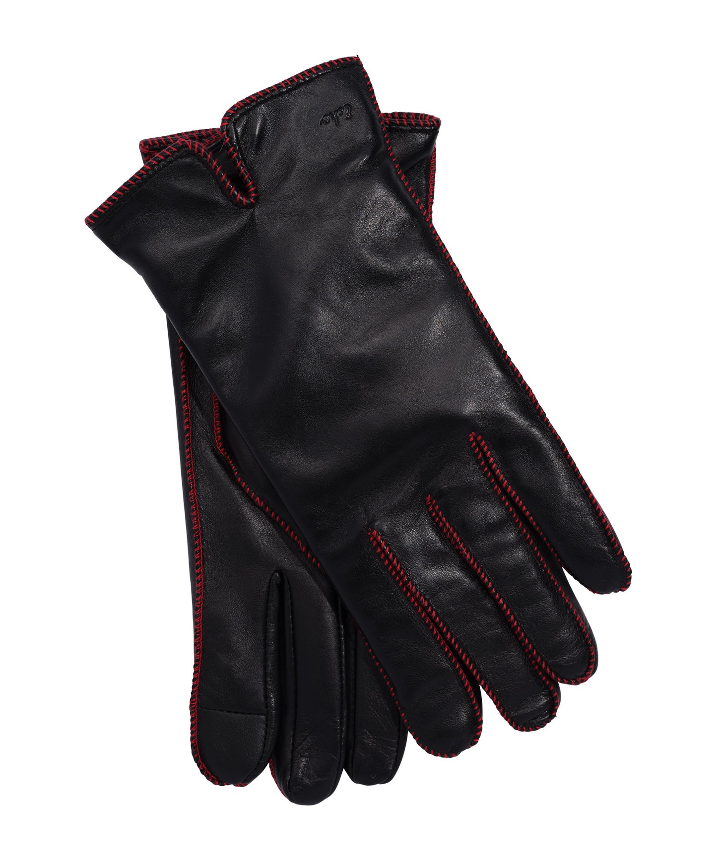 Whip Stitch Leather Glove in color Black/Red