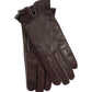 Whip Stitch Leather Glove in color Chocolate/Natural