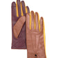 Colorblock Leather Glove in color cinnamon bark