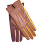 Colorblock Leather Glove in color cinnamon bark