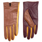 Colorblock Leather Glove in color cinnamon bark
