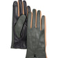 Colorblock Leather Glove in color forest green 