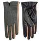 Colorblock Leather Glove in color forest green 
