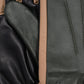 Colorblock Leather Glove in color forest green 
