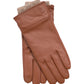 Rib Cuff Leather Glove in color cinnamon bark