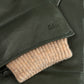 Rib Cuff Leather Glove in color forest green