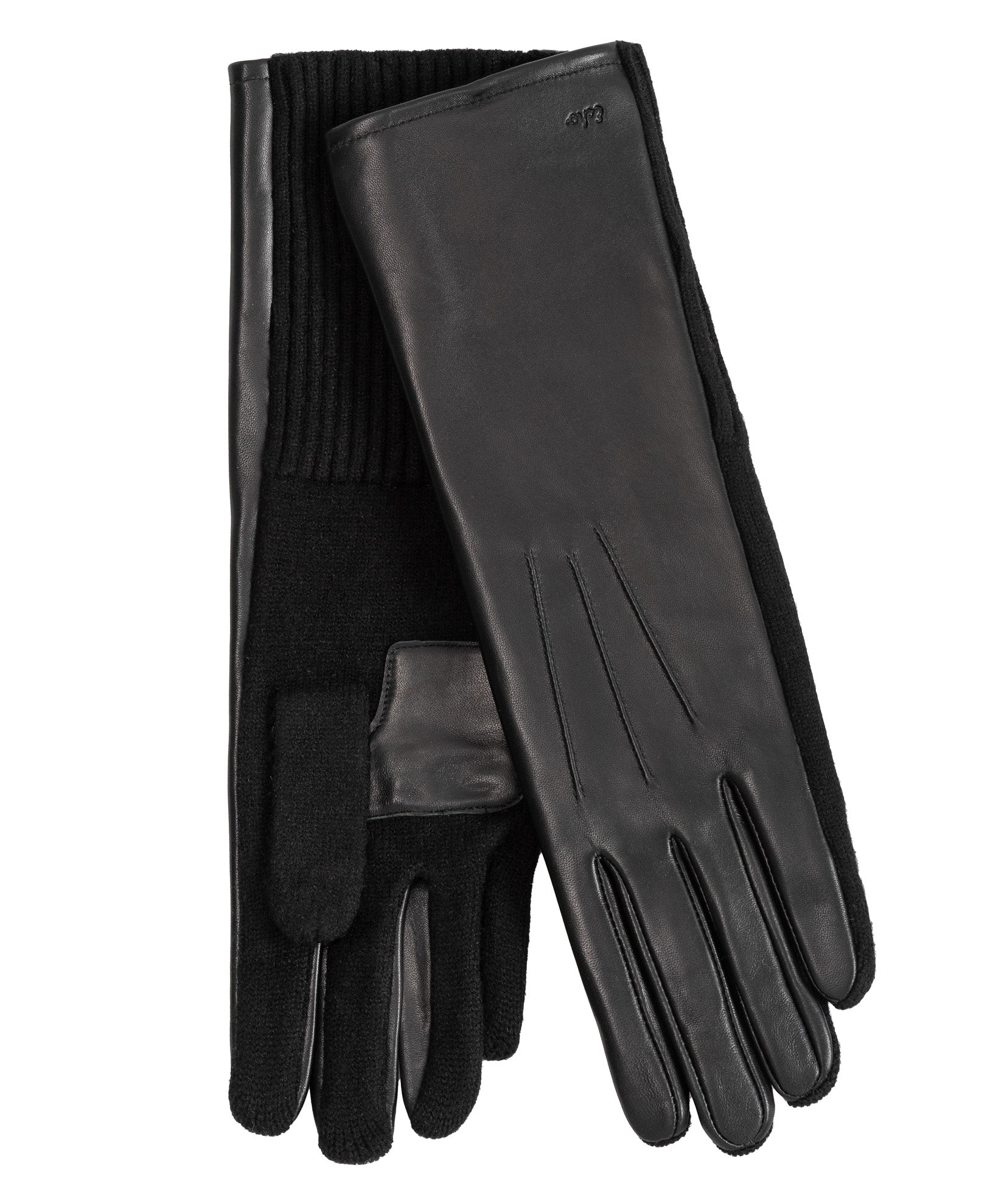 Long Leather Glove in color black