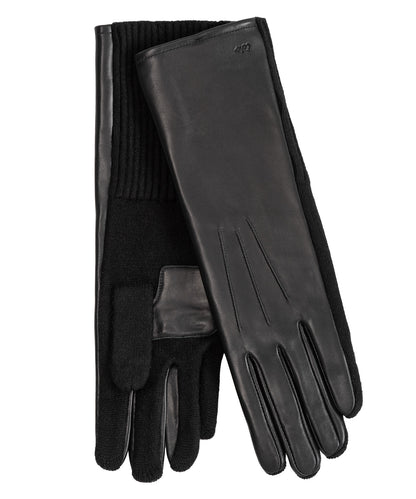 Long Leather Glove in color black