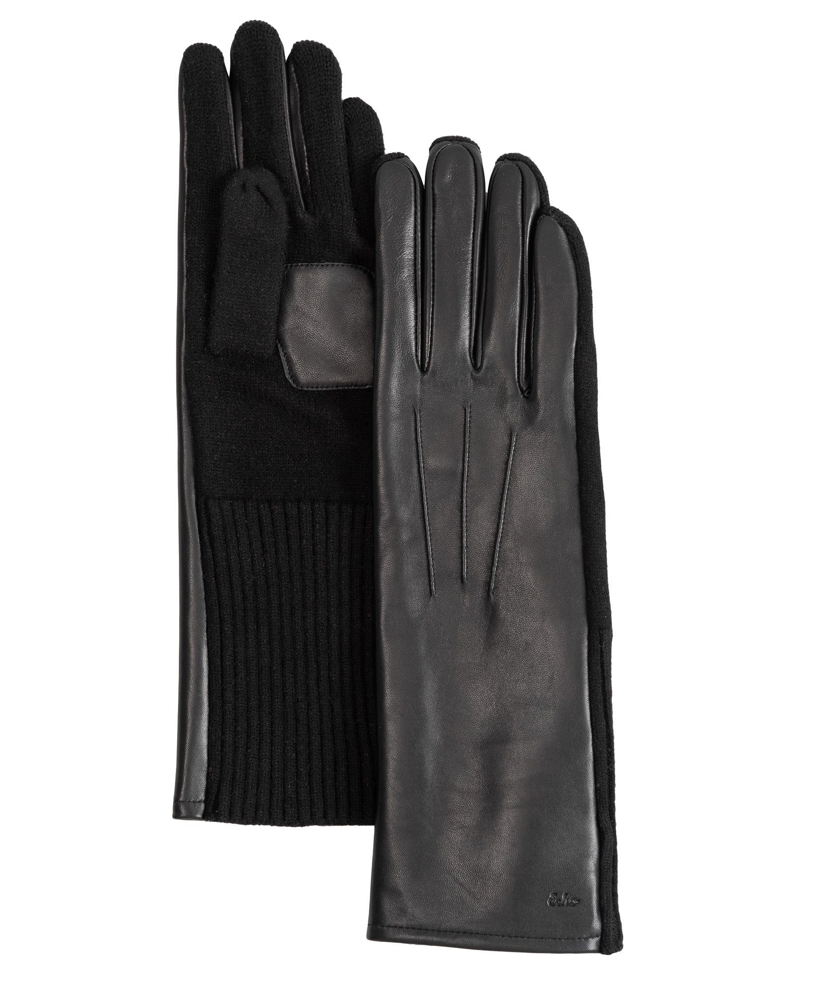 Long Leather Glove in color black