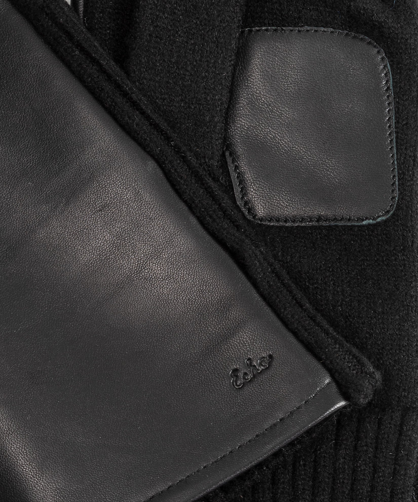 Long Leather Glove in color black