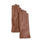 Stitch Detail Leather Glove in color cinnamon bark