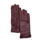 Stitch Detail Leather Glove in color fig
