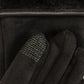 Stretch Suede Fold-up Faux Fur Cuff Gloves in color black