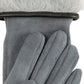Stretch Suede Fold-up Faux Fur Cuff Gloves in color denim blue