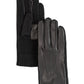 Knit Combo Leather Glove in color black