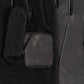 Knit Combo Leather Glove in color black