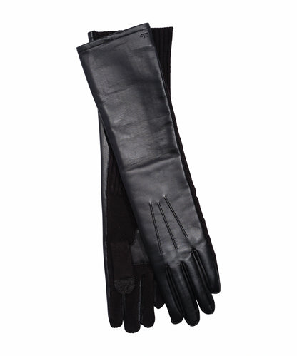 Fully Long Leather Glove in color black