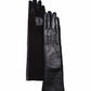 Fully Long Leather Glove in color black