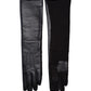 Fully Long Leather Glove in color black