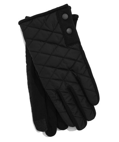 Layered Top Quilted Glove in Black