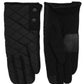 Layered Top Quilted Glove in Black