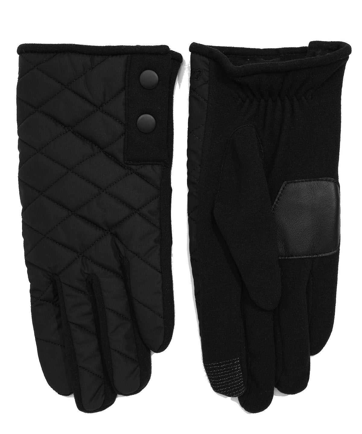 Layered Top Quilted Glove in Black