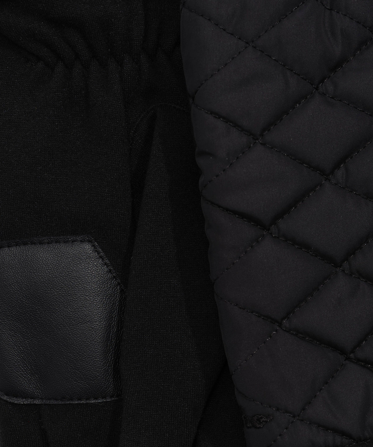 Layered Top Quilted Glove in Black