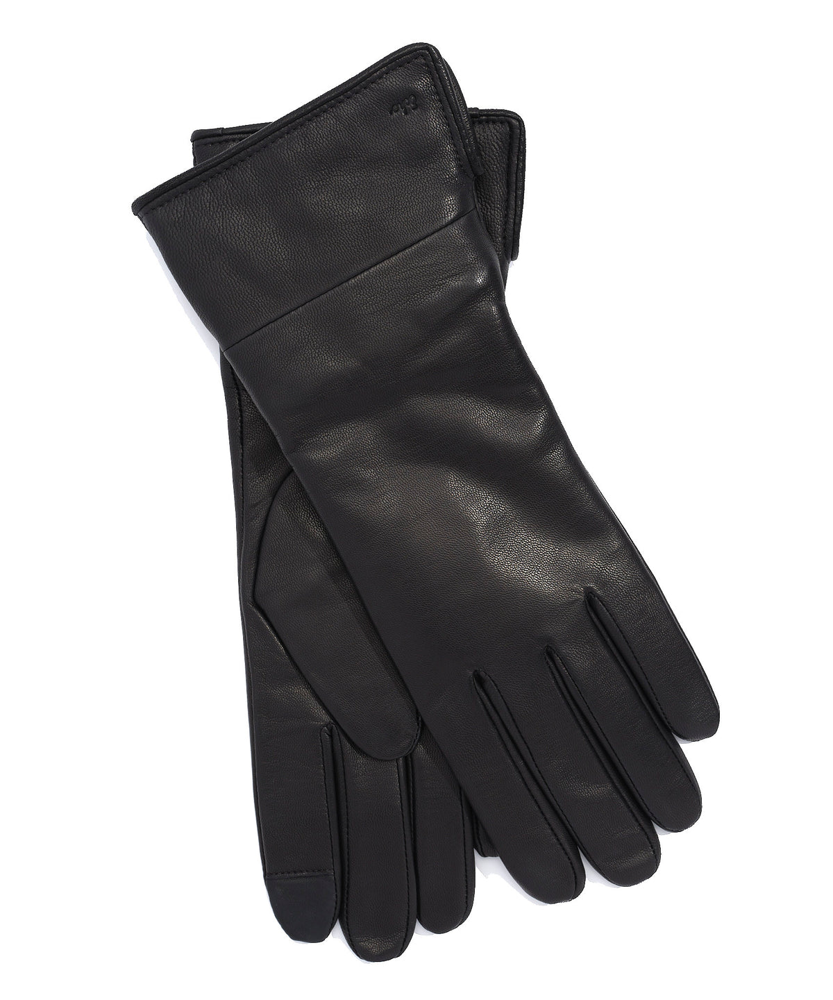 Leopard Faux Fur Leather Gloves in Black