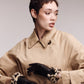 Leopard Faux Fur Leather Gloves in Black