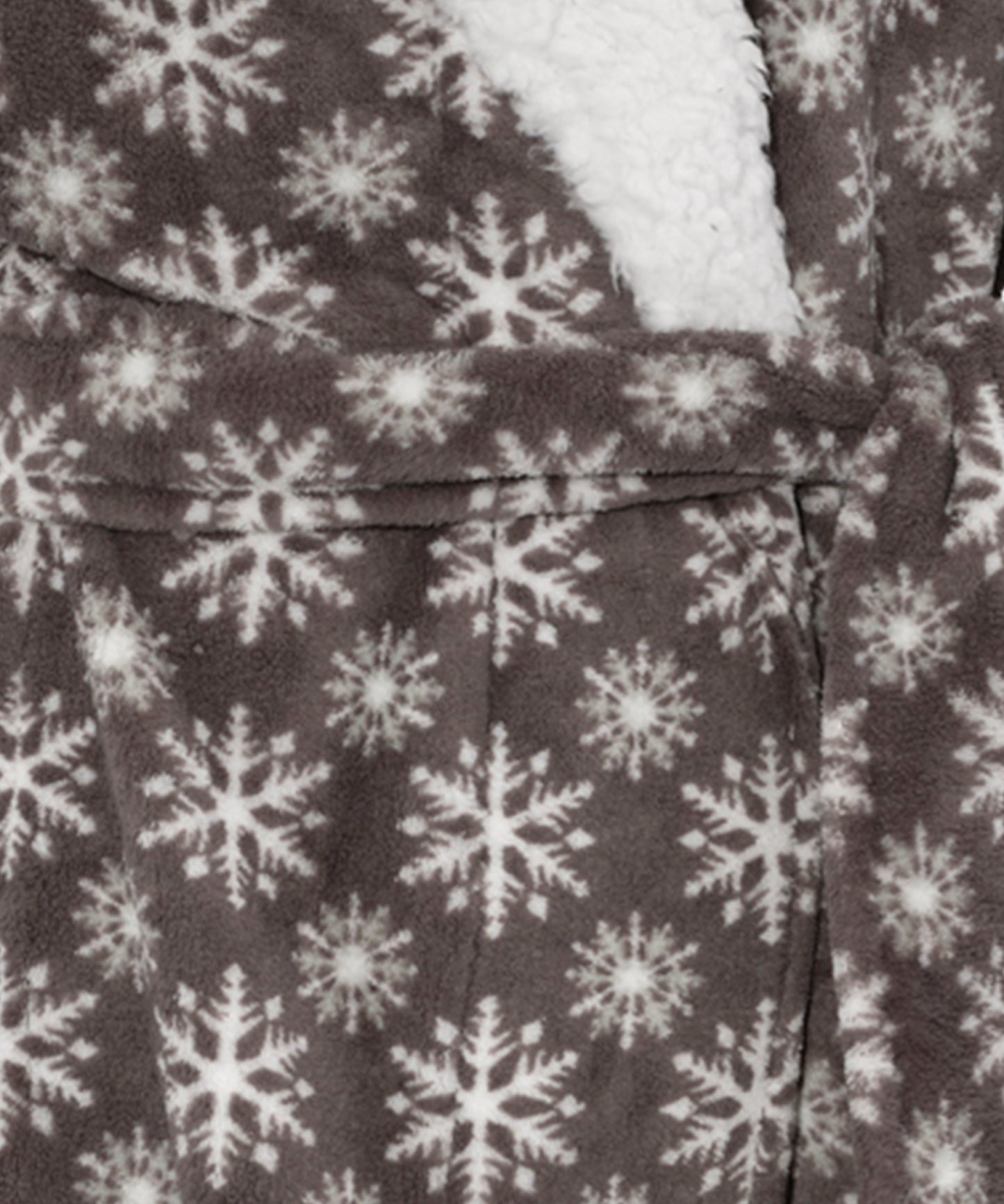 Charcoal Snowflake Plush Robe in color Charcoal Snowflake