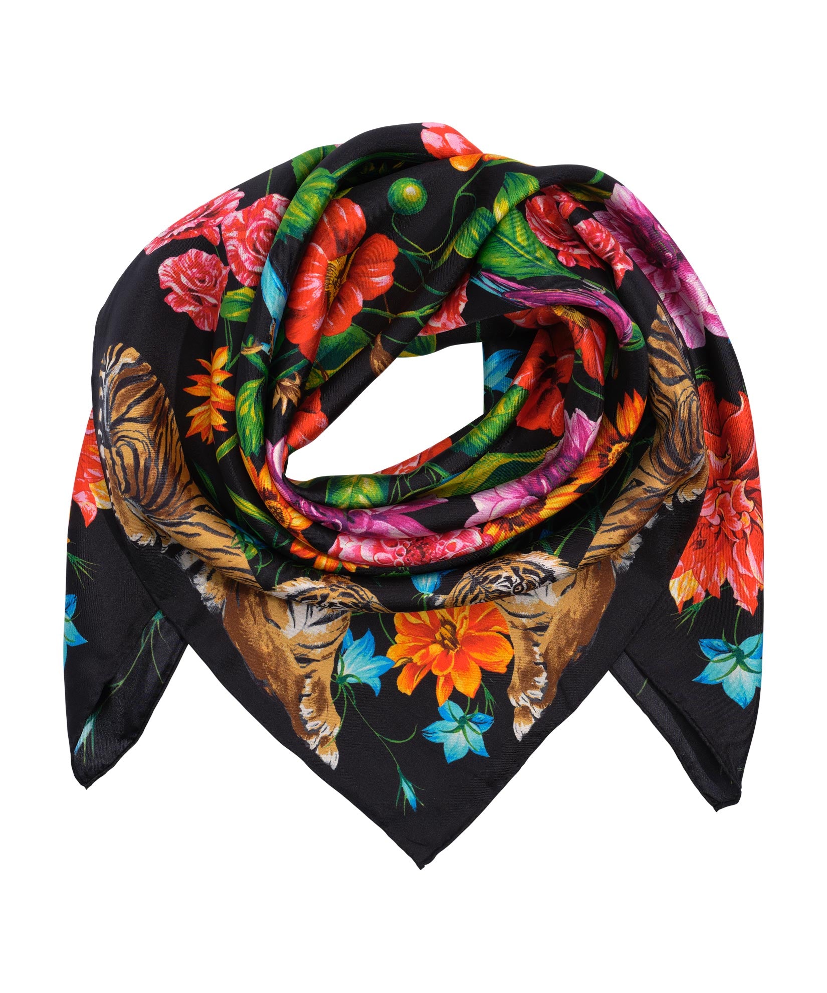 Black silk best sale scarf square